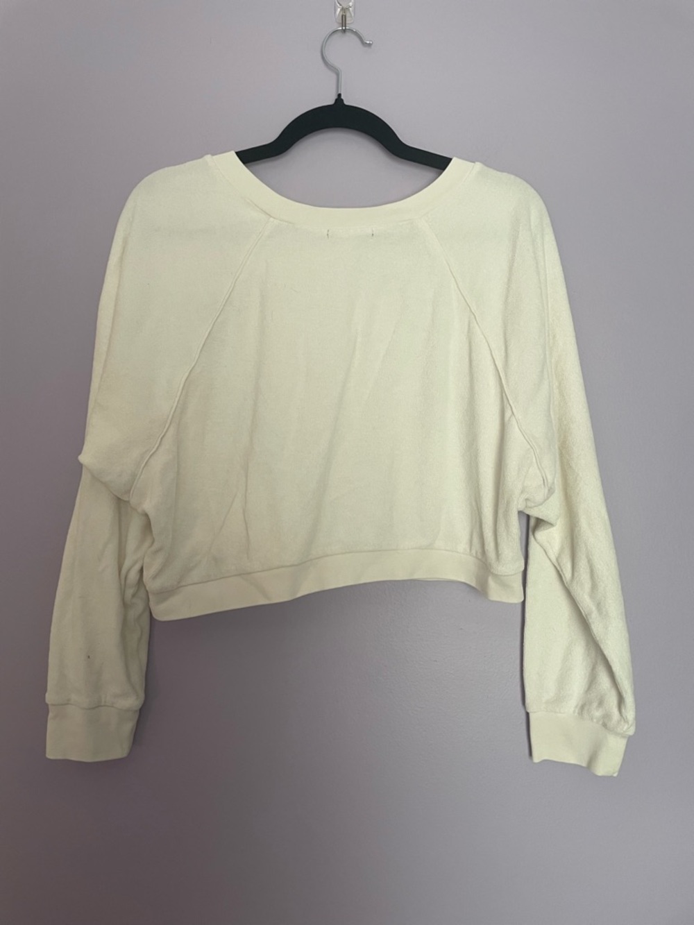 Kondi Cream Cropped Sweatshirt Terry Cloth size XS/S - Picture 7 of 8